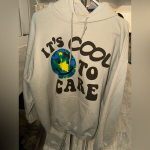 Lonely Ghost Cream Hoodie with Graphic Design